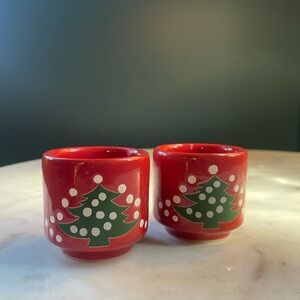 Waechtersbach Christmas Tree Candle Holders - Set of 2